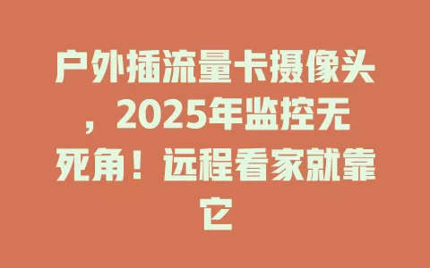 户外插流量卡摄像头，2025年监控无死角！远程看家就靠它