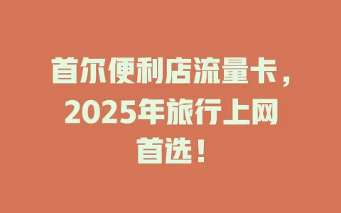 首尔便利店流量卡，2025年旅行上网首选！