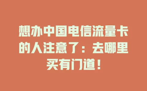 想办中国电信流量卡的人注意了：去哪里买有门道！