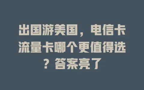 出国游美国，电信卡流量卡哪个更值得选？答案亮了
