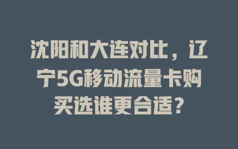 沈阳和大连对比，辽宁5G移动流量卡购买选谁更合适？