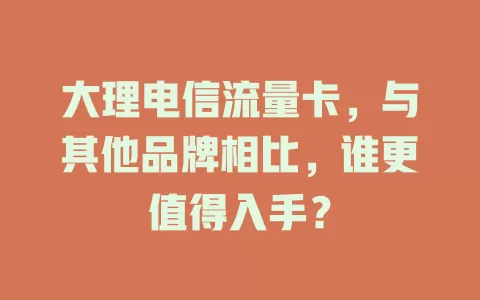 大理电信流量卡，与其他品牌相比，谁更值得入手？