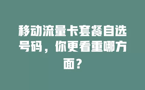 移动流量卡套餐自选号码，你更看重哪方面？