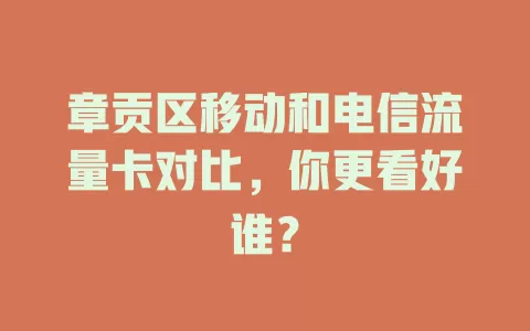 章贡区移动和电信流量卡对比，你更看好谁？