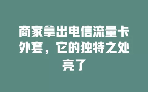 商家拿出电信流量卡外套，它的独特之处亮了