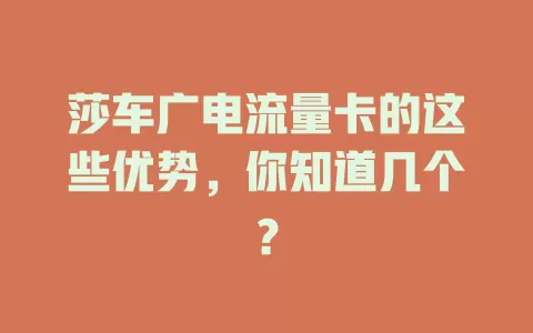 莎车广电流量卡的这些优势，你知道几个？