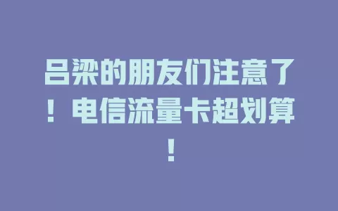 吕梁的朋友们注意了！电信流量卡超划算！