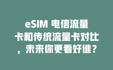 eSIM 电信流量卡和传统流量卡对比，未来你更看好谁？