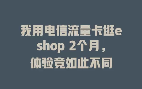 我用电信流量卡逛eshop 2个月，体验竟如此不同