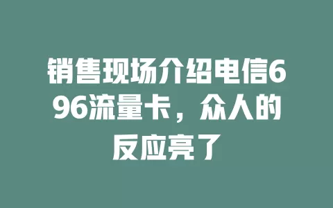 销售现场介绍电信696流量卡，众人的反应亮了