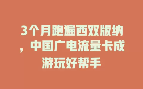 3个月跑遍西双版纳，中国广电流量卡成游玩好帮手