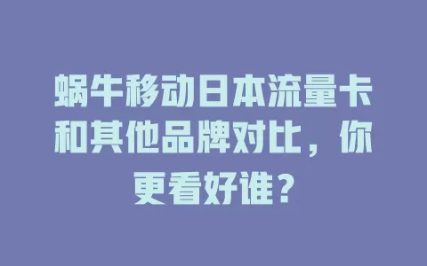 蜗牛移动日本流量卡和其他品牌对比，你更看好谁？