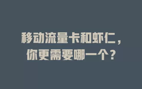 移动流量卡和虾仁，你更需要哪一个？