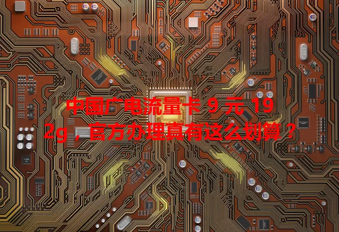中国广电流量卡 9 元 192g，官方办理真有这么划算？