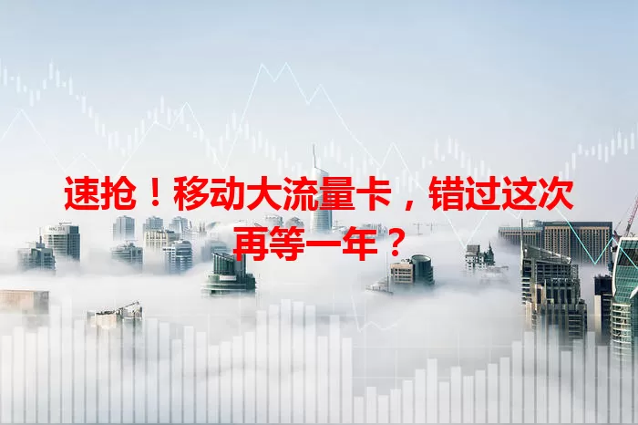 速抢！移动大流量卡，错过这次再等一年？