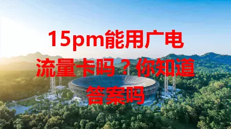 15pm能用广电流量卡吗？你知道答案吗