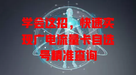 学会这招，快速实现广电流量卡自选号精准查询