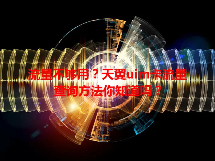 流量不够用？天翼uim卡流量查询方法你知道吗？