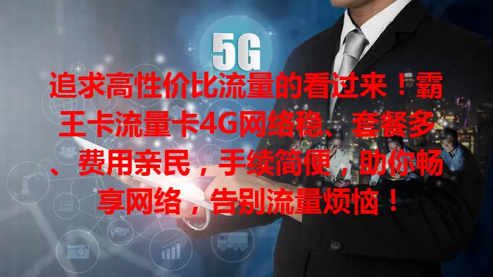 追求高性价比流量的看过来！霸王卡流量卡4G网络稳、套餐多、费用亲民，手续简便，助你畅享网络，告别流量烦恼！
