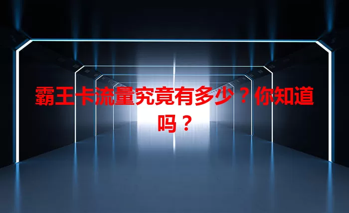 霸王卡流量究竟有多少？你知道吗？