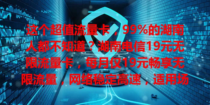 这个超值流量卡，99%的湖南人都不知道？湖南电信19元无限流量卡，每月仅19元畅享无限流量，网络稳定高速，适用场景广，性价比超高，还不快来告别流量困扰！
