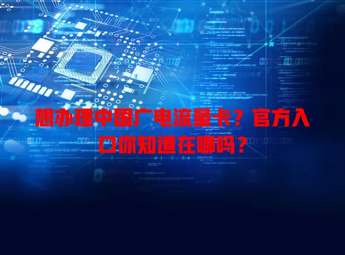 想办理中国广电流量卡？官方入口你知道在哪吗？