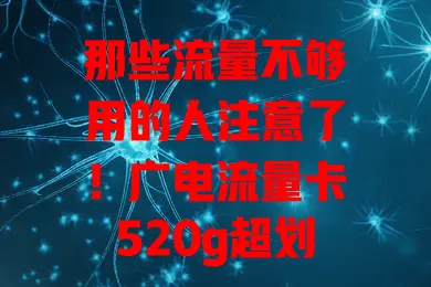 那些流量不够用的人注意了！广电流量卡520g超划算