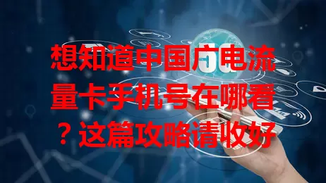 想知道中国广电流量卡手机号在哪看？这篇攻略请收好
