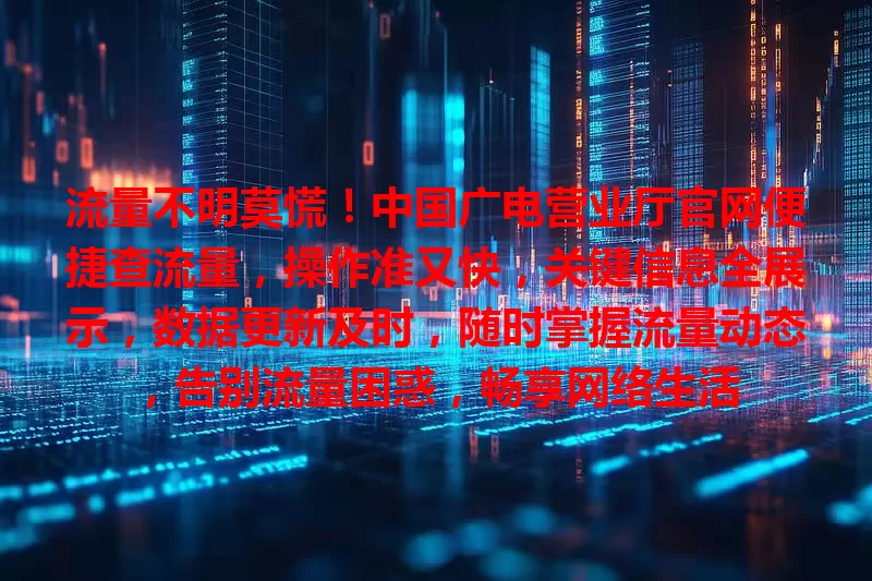 流量不明莫慌！中国广电营业厅官网便捷查流量，操作准又快，关键信息全展示，数据更新及时，随时掌握流量动态，告别流量困惑，畅享网络生活