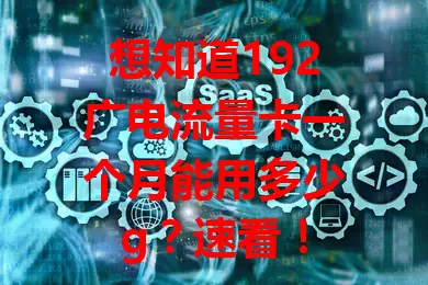 想知道192广电流量卡一个月能用多少g？速看！
