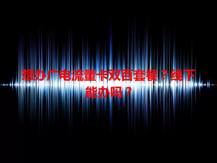 想办广电流量卡双百套餐？线下能办吗？