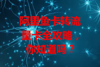 阿里鱼卡转流量卡全攻略，你知道吗？