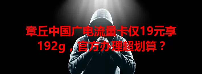 章丘中国广电流量卡仅19元享192g，官方办理超划算？