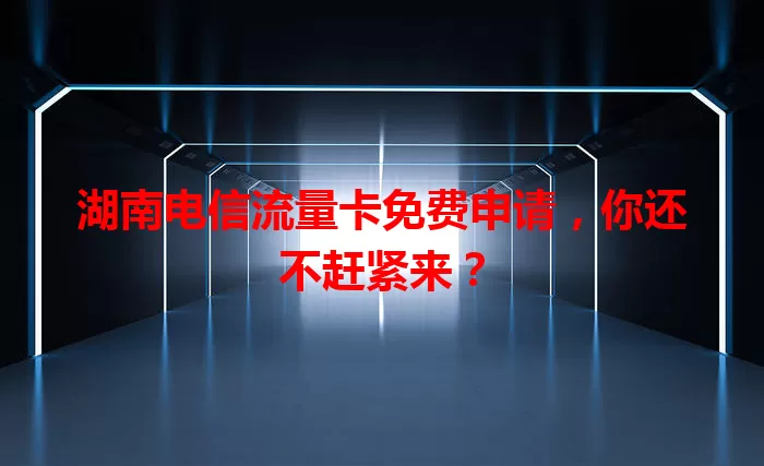 湖南电信流量卡免费申请，你还不赶紧来？