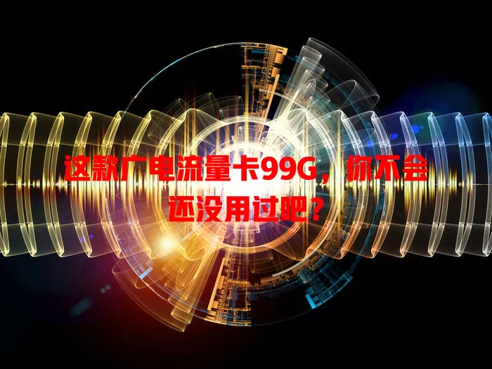 这款广电流量卡99G，你不会还没用过吧？