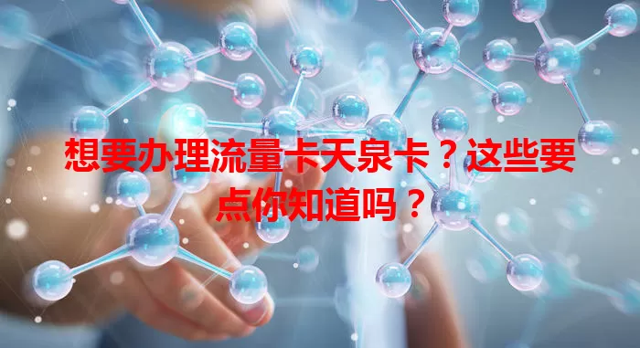 想要办理流量卡天泉卡？这些要点你知道吗？