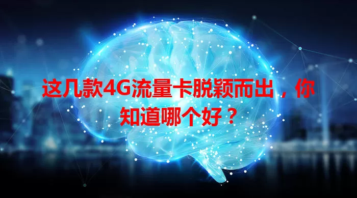 这几款4G流量卡脱颖而出，你知道哪个好？