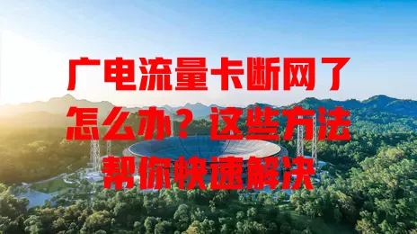广电流量卡断网了怎么办？这些方法帮你快速解决