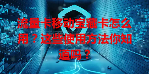流量卡移动宝藏卡怎么用？这些使用方法你知道吗？