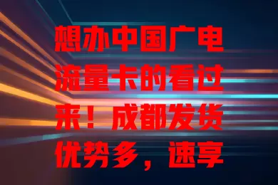 想办中国广电流量卡的看过来！成都发货优势多，速享畅快网络