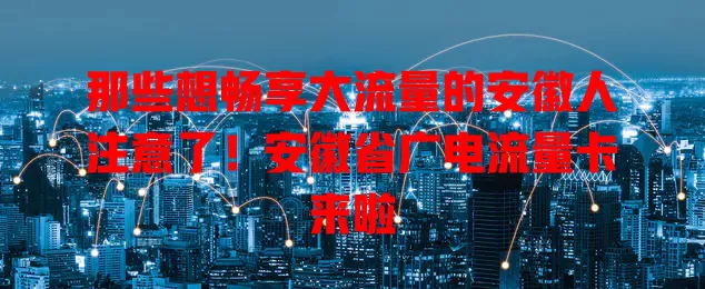 那些想畅享大流量的安徽人注意了！安徽省广电流量卡来啦