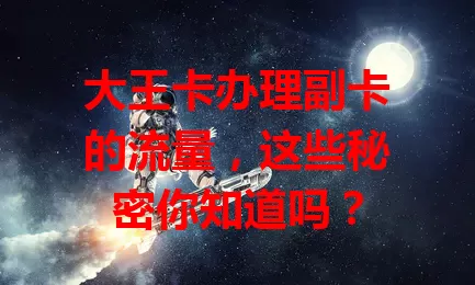 大王卡办理副卡的流量，这些秘密你知道吗？