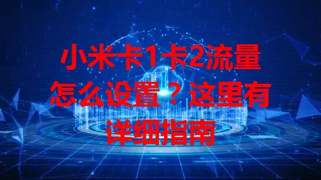 小米卡1卡2流量怎么设置？这里有详细指南
