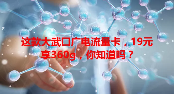 这款大武口广电流量卡，19元享360g，你知道吗？