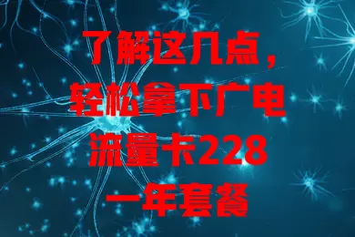 了解这几点，轻松拿下广电流量卡228一年套餐