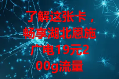 了解这张卡，畅享湖北恩施广电19元200g流量