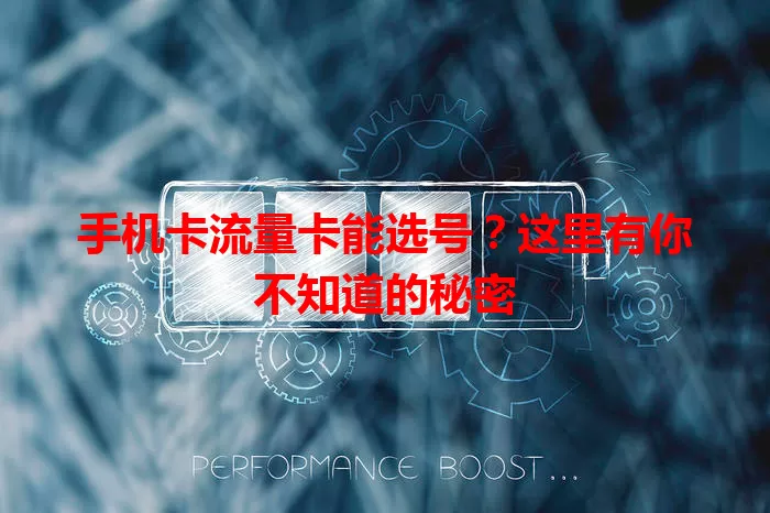 手机卡流量卡能选号？这里有你不知道的秘密