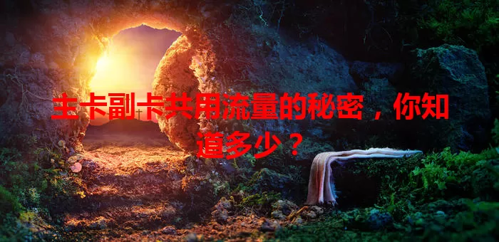 主卡副卡共用流量的秘密，你知道多少？