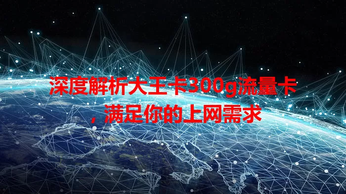 深度解析大王卡300g流量卡，满足你的上网需求