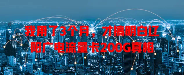 我用了3个月，才搞明白辽阳广电流量卡200G真相